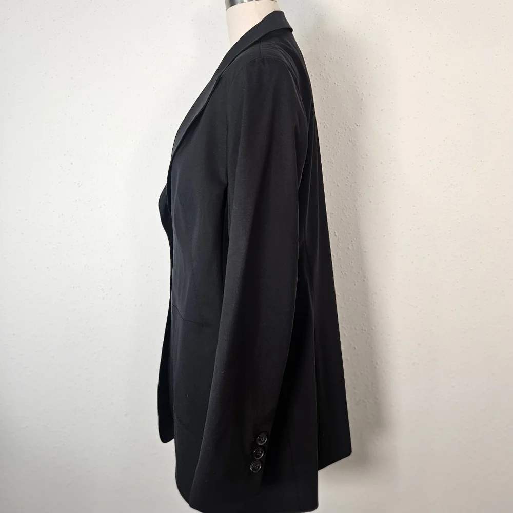 Lafayette 148 New York Virgin Wool Stretch Blazer Black Size 12